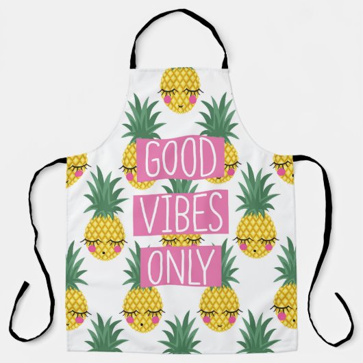 Gute Vibes Pineapples Sommermuster Schürze (Vorderseite)