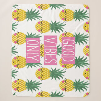 Gute Vibes Pineapples Sommermuster Sherpadecke