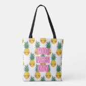 Gute Vibes Pineapples Sommermuster Tasche (Rückseite)