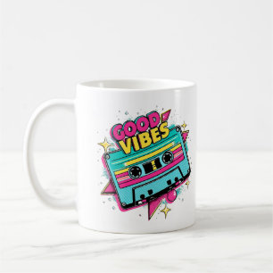 Gute Vibes Retro 80er 90er Kassette Tonband Musik Kaffeetasse