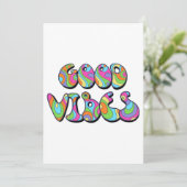 Gute Vibes Retro-Farben Einladung (Stehend Vorderseite)