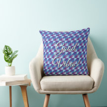 Gute Vibes Retro Lila zu Blau Geometrischer Abstra