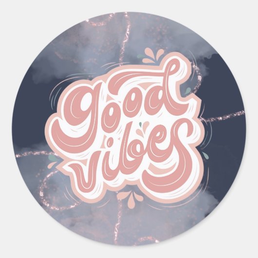 Gute Vibes Runder Aufkleber (Vorderseite)