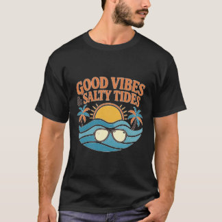 Gute Vibes Salzwellen Vintage Sommerstrand T-Shirt