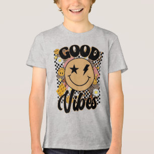Gute Vibes Smiley Gesicht Tri-Blend Shirt