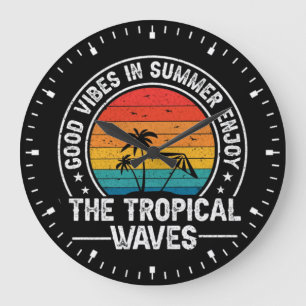 Gute Vibes Sommer Tropische Wellen-64107 Große Wanduhr