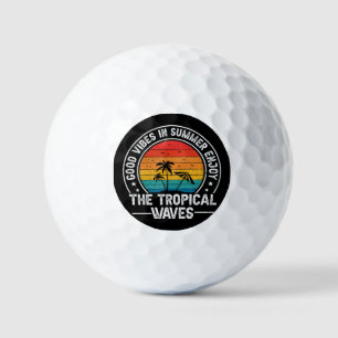 Gute Vibes Sommer Tropische Wellen Golfball
