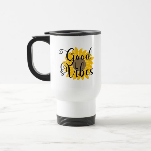 Gute Vibes Sonnenblume Kaffeetasse (Links)