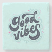 Gute Vibes Stein Untersetzer (Vorderseite)