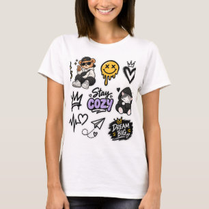 Gute Vibes Süße Streetwear-Aufkleber Style Damen T T-Shirt