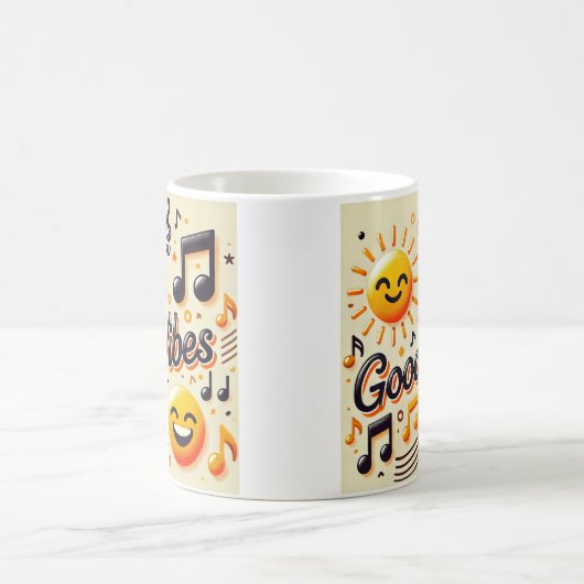 ☀️ + 🎶 = GUTE VIBES-Tasse Kaffeetasse (Mittel)
