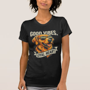 Gute Vibes Treues Herz Golden Retriever Sonnenbril T-Shirt