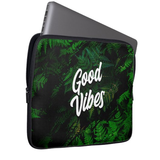 Gute Vibes Tropenleaf Design Laptopschutzhülle (Vorne Rechts)