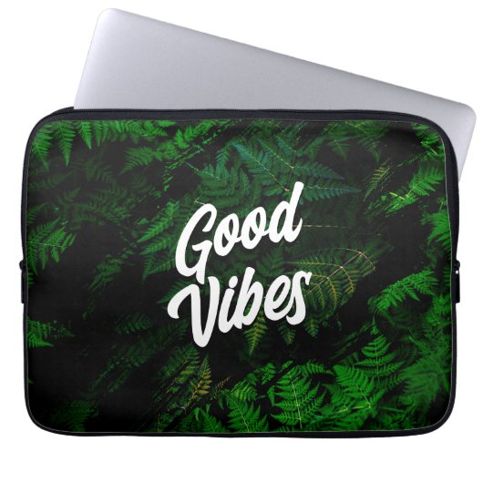 Gute Vibes Tropenleaf Design Laptopschutzhülle (Vorderseite)