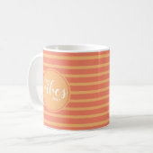 Gute Vibes zitieren nur orange moderne Typografie Kaffeetasse (Vorderseite Links)