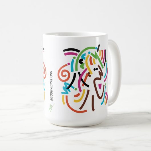 Gute Vibrationen Abstrakt Moderne Retro Tasse (VorderseiteRechts)