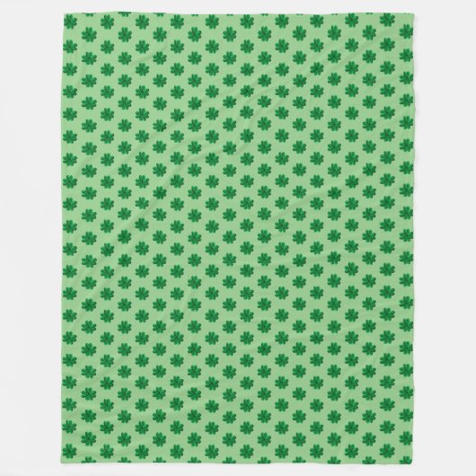 Gute Vier-Leaf-Clovers bei Limettengrün Fleecedecke (Vorderseite)