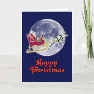 Gute Weihnachten mit Santa in seinem Schlitten