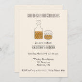 Gute Whiskey wünscht Geburtstagsparty Einladung (Vorne/Hinten)
