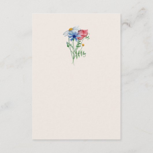 Gute Wildblume Hochzeitslandschaft Begleitkarte (Rückseite)