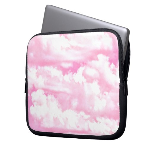 Gute Wolken in hellrosa Laptopschutzhülle (Vorderseite Links)