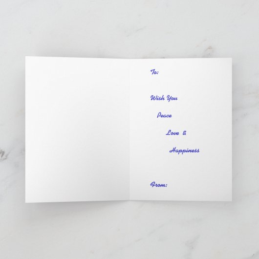 Gute Wünsche, Freunde, Familie, Pfau Karte (Innenseite)