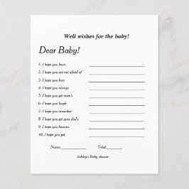 Gute Wünsche für das Baby Duschspiel