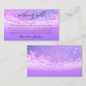 Gute Wünsche für das Hochzeitsgeld Lila Visitenkarte (Vorne/Hinten)
