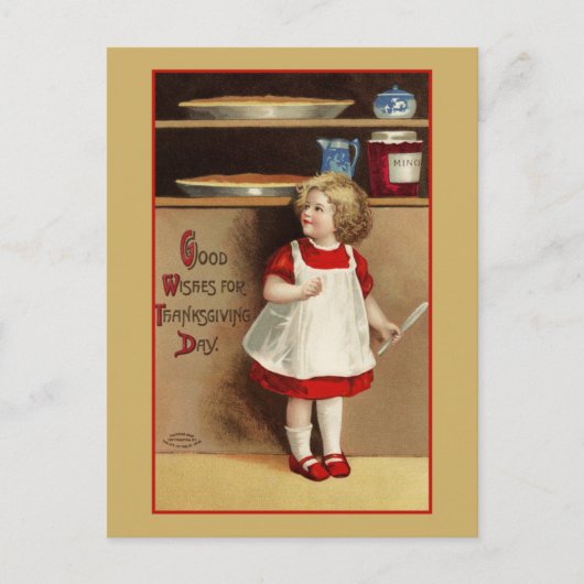 Gute Wünsche für den Erntedank Tag Vintag Postkarte (Vorderseite)