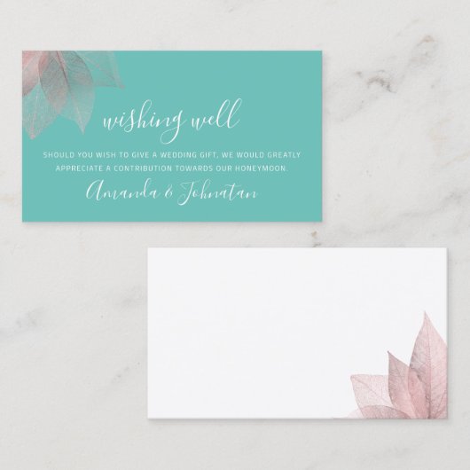 Gute Wünsche für die Hochzeitsfeier Rose Visitenkarte (Vorne/Hinten)