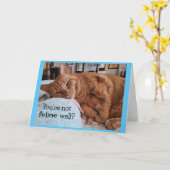 Gute Wünsche für Ginger Cat Karte (Gelbe Blume)