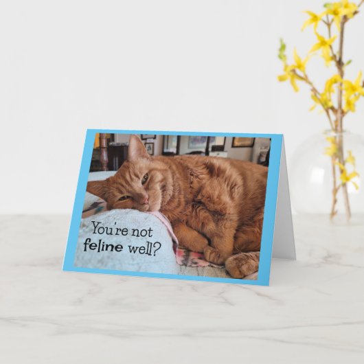 Gute Wünsche für Ginger Cat Karte (Gelbe Blume)