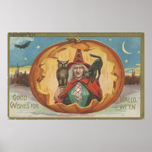 Gute Wünsche für Halloween Vintage Nostalgie Poster (Vorne)