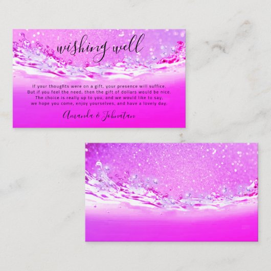 Gute Wünsche für Hochzeit Dollar Geschenk Geld ros Visitenkarte (Vorne/Hinten)