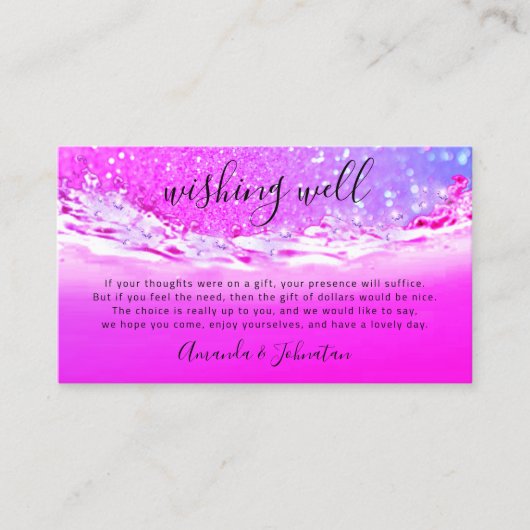 Gute Wünsche für Hochzeit Dollar Geschenk Geld ros Visitenkarte (Vorderseite)