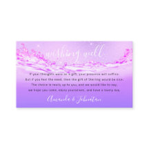 Gute Wünsche für Hochzeit Sterling Gift Money Purp