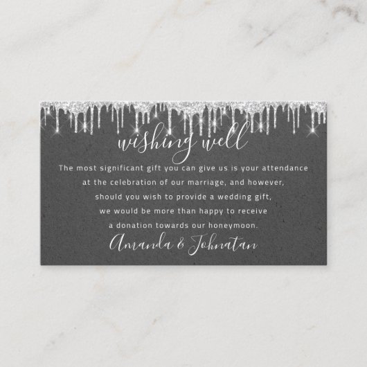 Gute Wünsche für Hochzeitsfeiern Silver Kraft Visitenkarte (Vorderseite)