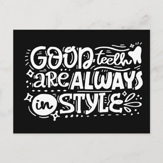 Gute Zähne sind immer im Stil Postkarte (Vorderseite)