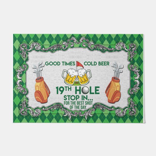 Gute Zeit Cold Beer Funny Mat, Golfspielen Fußmatte (Vorderseite)
