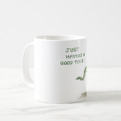 Gute-Zeit-Frösche tanzen Vintage Kaffeetasse (Vorderseite Links)