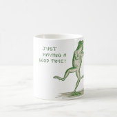 Gute-Zeit-Frösche tanzen Vintage Kaffeetasse (Mittel)
