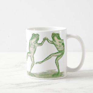 Gute-Zeit-Frösche tanzen Vintage Kaffeetasse