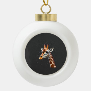 Gute Zeit Hipster-Giraffen-T-Shirt für Männer und  Keramik Kugel-Ornament