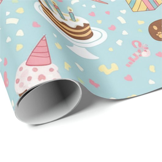 Gute Zeit! Hund Birthday Geschenkpapier (Rolleneckpunkt)