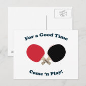 Gute Zeit Pong Pong Postkarte (Vorne/Hinten)