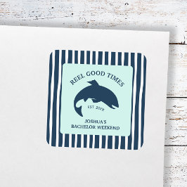 Gute Zeiten für die Fischer-Bachelor-Partei Quadratischer Aufkleber