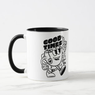 Gute Zeiten für Tee Minimalistischer Retro Tee L Tasse