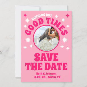 Gute Zeiten Groovy Pink Hochzeit Save The Date