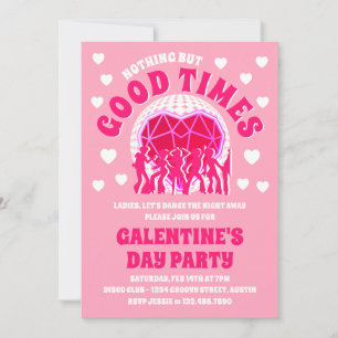 Gute Zeiten Groovy Pink Valentinstag Einladung