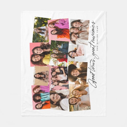 Gute Zeiten große Erinnerungen 12 Foto Collage wei Fleecedecke (Vorderseite)